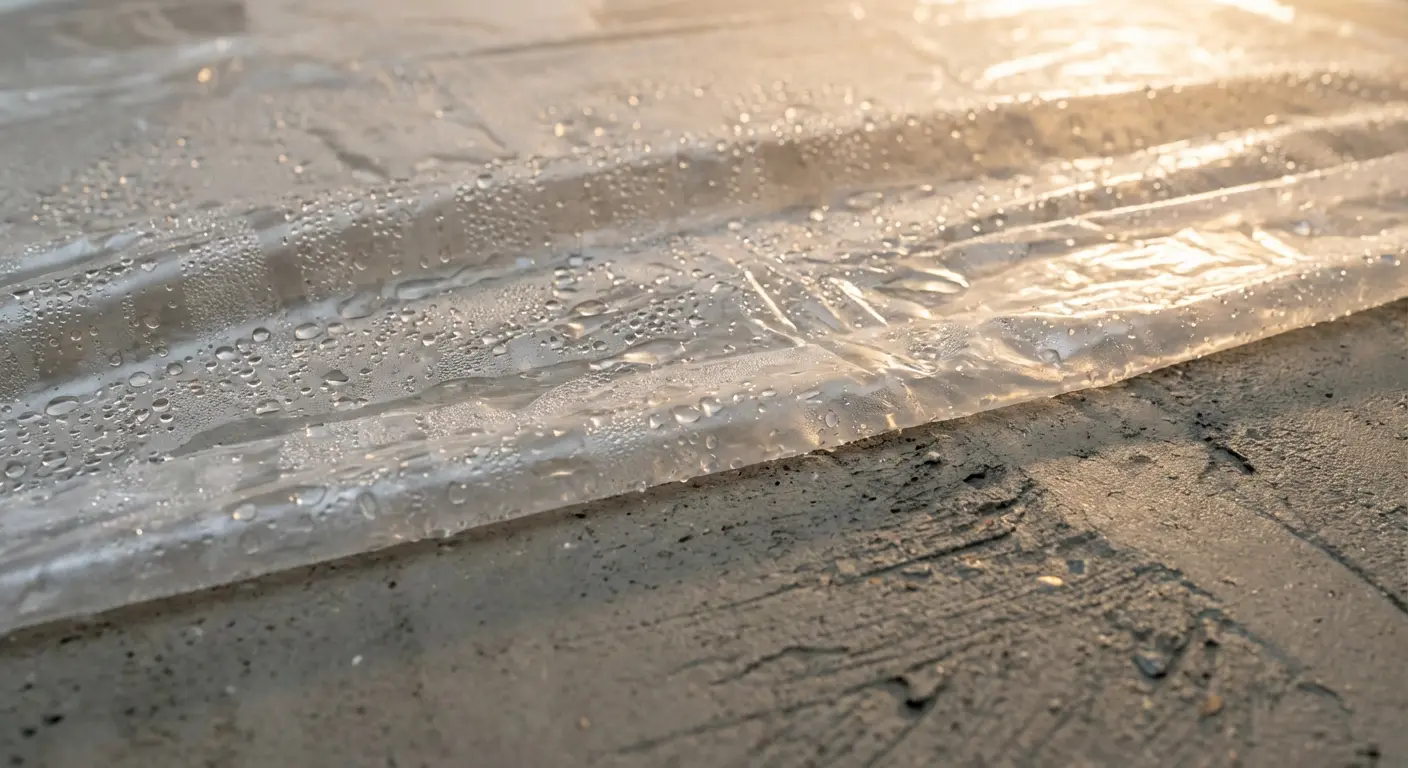 Укрывание пола пленкой для сохранения влаги