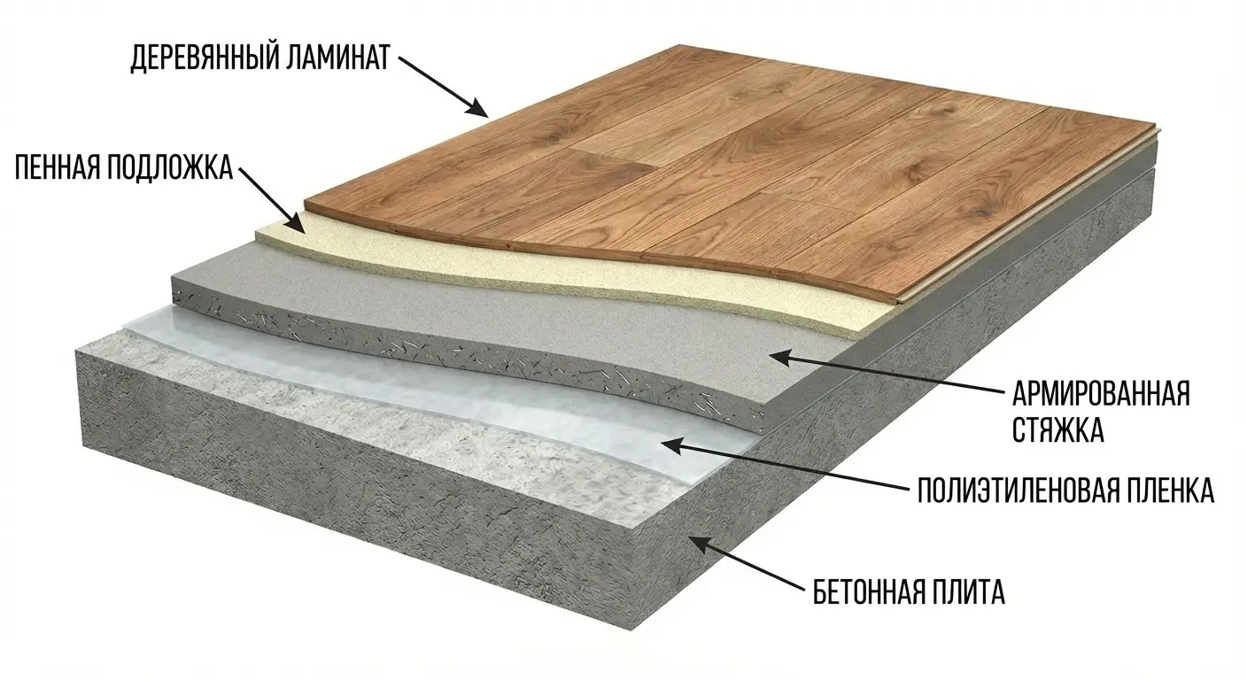 Схема слоев пола
