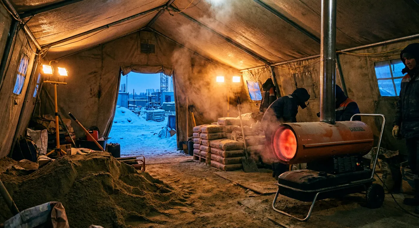 Пневмонагнетатель под зимним тентом